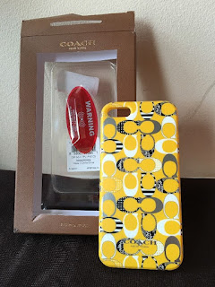 Coach iPhone 5 case Cover NIB Case Yellow Black White C Signature Sunglow 5S