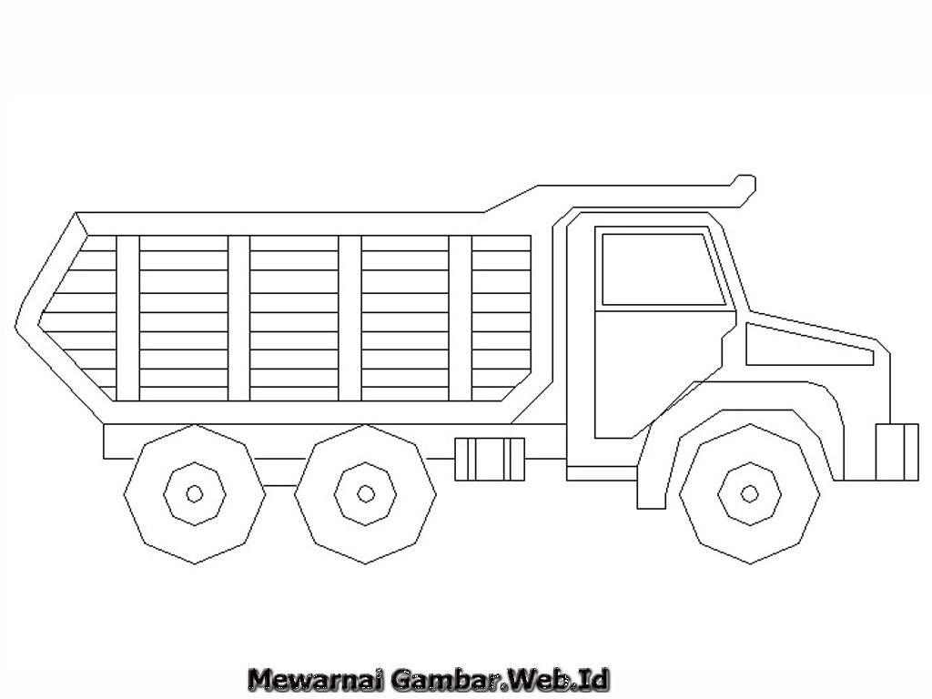 Gambar Mewarnai Mobil Truk | Mewarnai Gambar