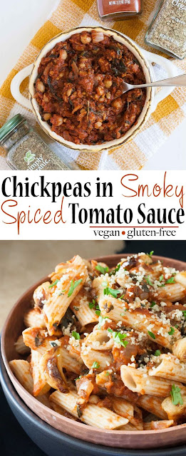 CHICKPEAS IN SPICY SMOKED TOMATO SAUCE WITH PENNE