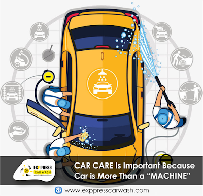 An image of a car having different car care services.