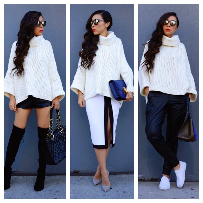 nastygal you're getting warmer sweater, chanel bag, stevemadden boots, peaceloveshea, lespecssunnies,missguided skirt, schutz heels, lovers+friends LA, celine Paris bag, Vans slip on, swag, how to , fall essential, musthave, shallwesasa, oversized turtleneck sweater