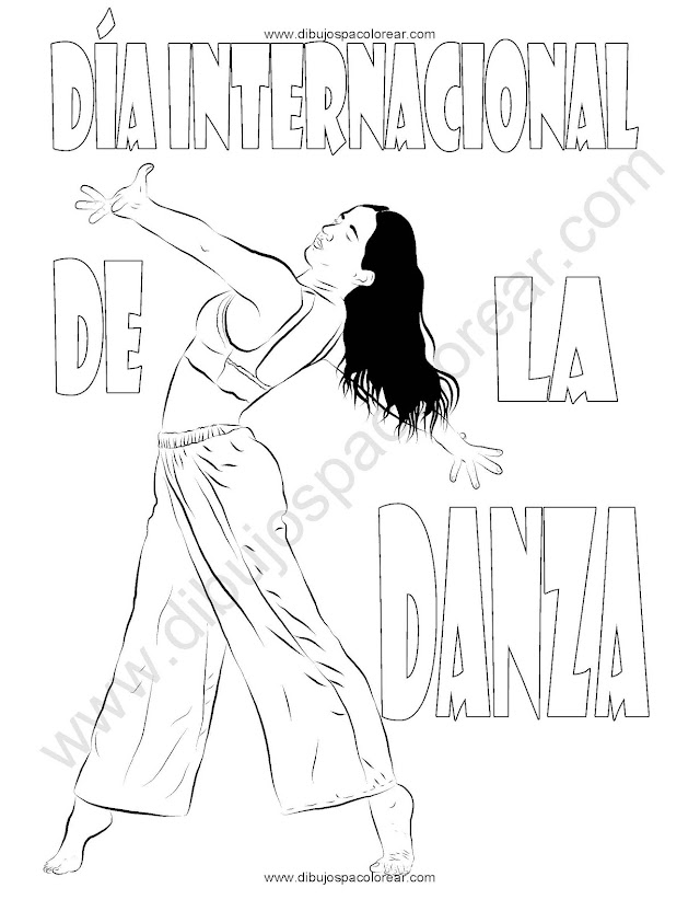 Día internacional de la danza dibujo para colorear
