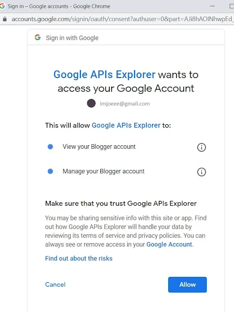 Google API Sign In