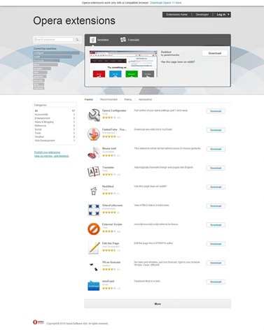 opera 11 extensions