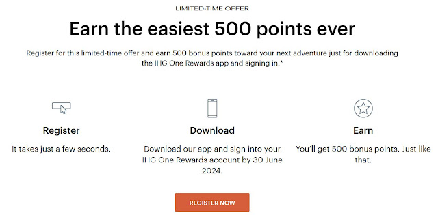 IHG รับฟรี 500 คะแนน เมื่อลงทะเบียน และ Download Mobile App IHG (ภายใน 30 มิถุนายน 2567)