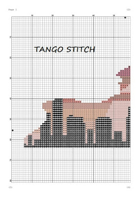 New York state map silhouette sunset cross stitch pattern - Tango Stitch