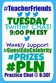 Tuesday Twitter Chat 9PM EST Weekly GuestEduCelebrity, Prizes + PLN