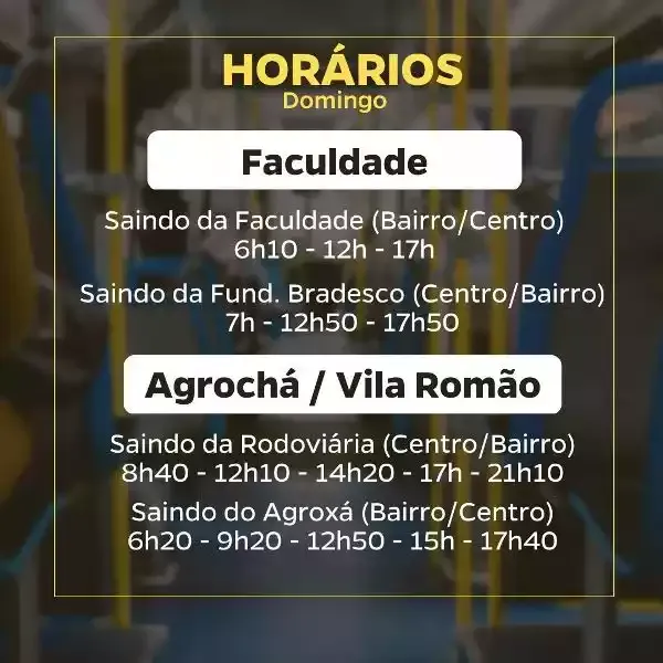 Mais Linhas de Ônibus aos domingos em Registro-SP