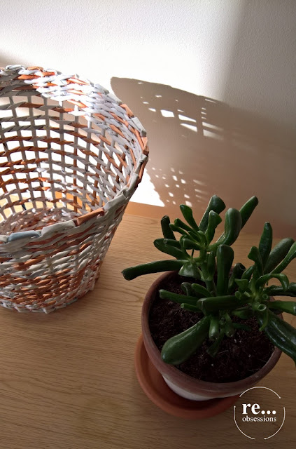 Lamp, shade lamp, basket, copper, paper weaving, wicker paper, papierowa wiklina, abażur, lampa, miedź, handmade, rękodzieło