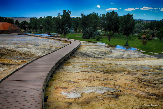 geology travel Thermopolis Wind River Canyon Wyoming hot springs Bighorn River copyright RocDocTravel.com