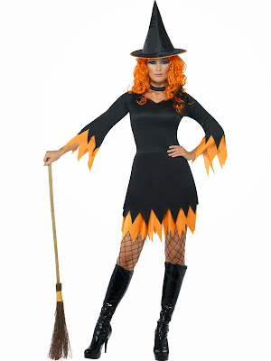  Who says witches are old, ugly and untidy? Become a fashionable and sexy, beautiful witch with this fancy Halloween dress.