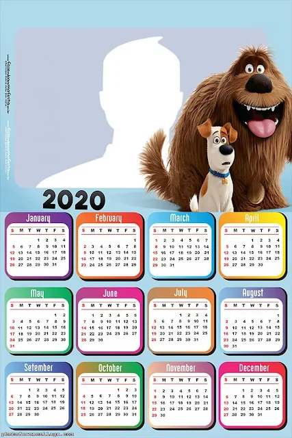 Pets: Free Printable 2020 Calendar