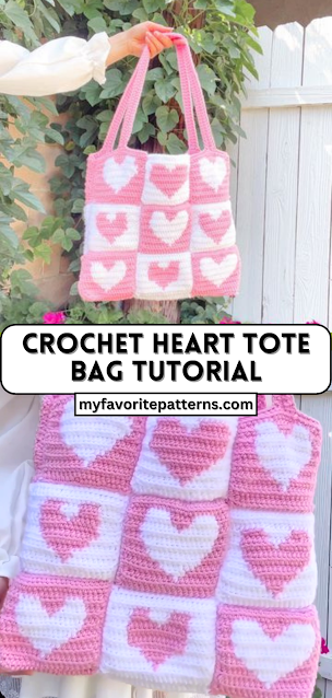Crochet Heart Tote Bag Tutorial