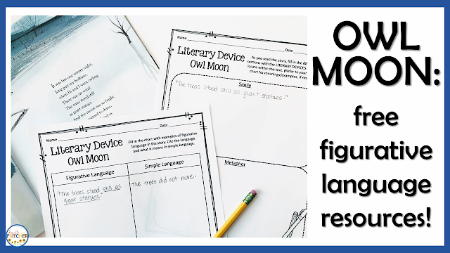 owl moon free figurative language worksheets