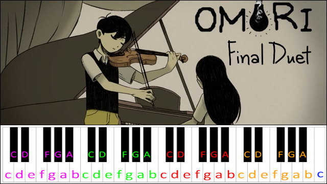 Final Duet (OMORI) Easy Version Piano / Keyboard Easy Letter Notes for Beginners