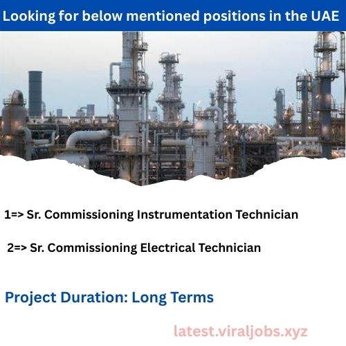 Looking for below mentioned positions in the UAE