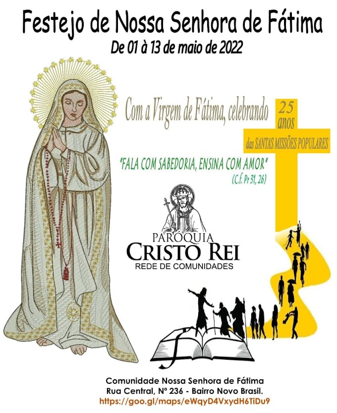 Comunidade Nsa Sra de Fátima realiza festejo de 01 a 13 de Maio