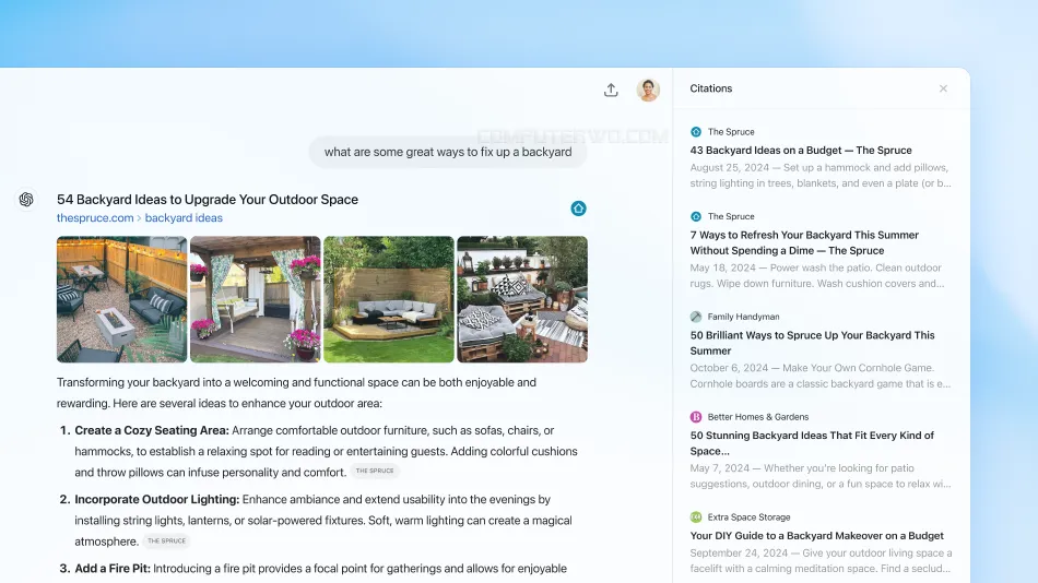 chatgpt search sources