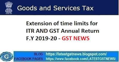 Extension of time limits for ITR AND GST Annual Return F.Y 2019-20 - GST NEWS