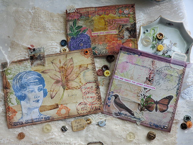 Vintage Journal cards made out of old notecards