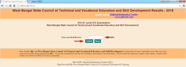 result of stc exam 2016 wbsctvesd