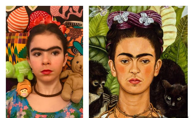 "Autorretrato con mono" de Frida Kahlo. #retoBUMU