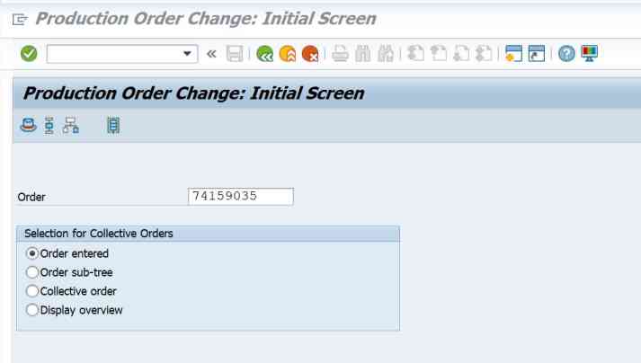 CO02 Tcode SAP - Change Production Order