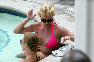 Britney Spears in a pink bikini