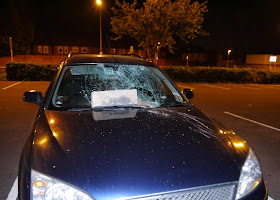 Car with smashed windscreen