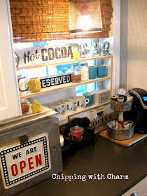 Chipping with Charm...Hot Drink Station using Old Sign Stencils...www.chippingwithchar.blogspot.com