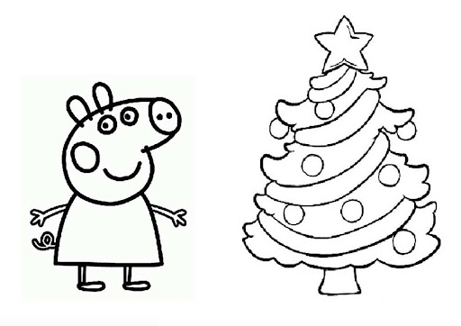 Peppa Pig Christmas coloring pages 4