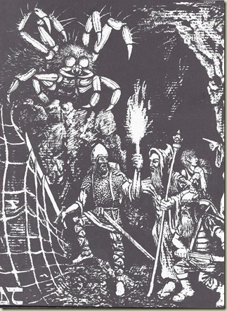 Aranha Gigante - David Trampier, 1977 Advanced Dungeons and Dragons Monster Manual, pg 91