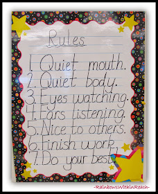 Classroom Rule Chart: Rules RoundUP at RainbowsWithinReach