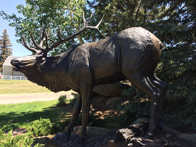 Samson's memorial in Estes Park stands as a reminder of the massive elk and as a warning to poachers. Author's Collection