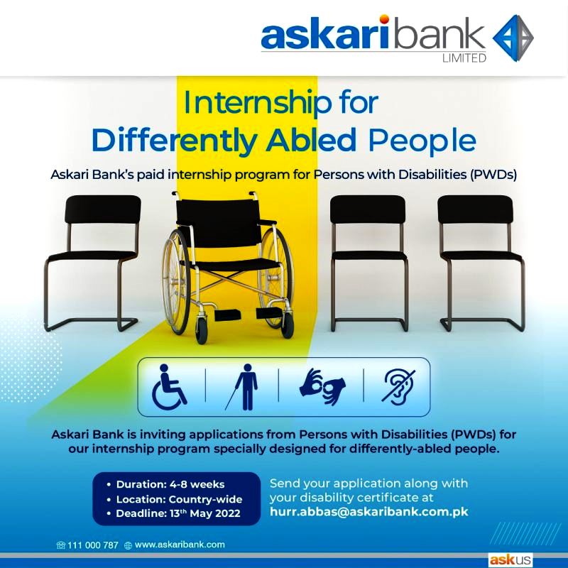 Askari Bank Limited Internship opportunities for Differently Abled People Pakistan