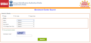 aadhar enrolment center search