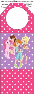 Polly Pocket in Pink and Purple Free Printable Bookmarks.