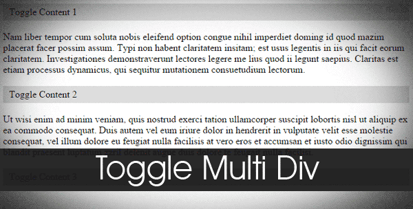 Toggle Multi Div Content