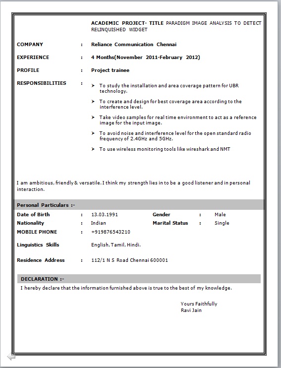 Free Download Network Engineer Resume Format