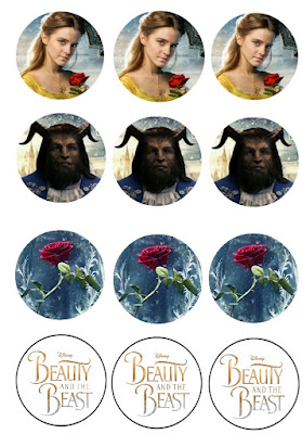 Free printable beauty and the beast 2017 cupcake toppers