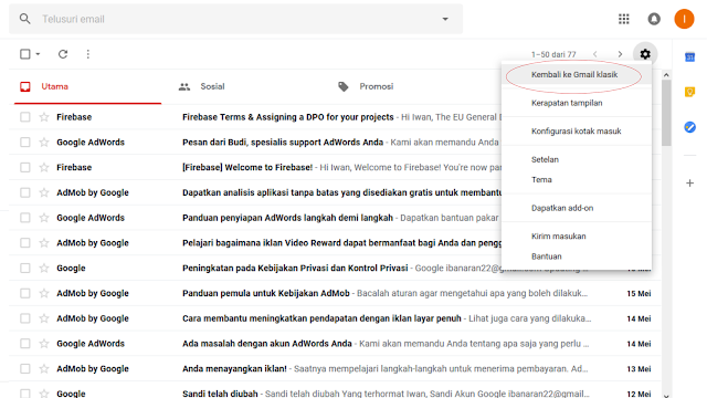 Cara Mengaktifkan Gmail Versi Terbaru - RIswan.net