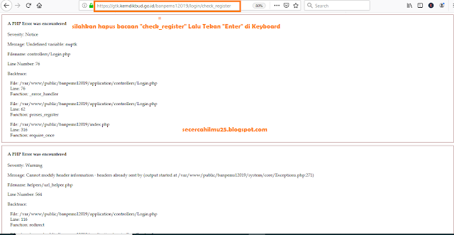 solusi muncul a php error was encountered pada saat registrasi guru pada bantuan pemerintah untuk studi lanjut s1/d4