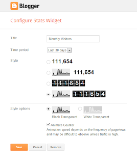 Configure Blog's Stats Gadget