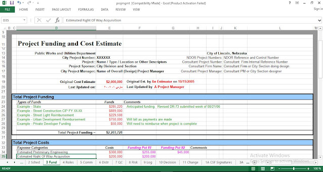 Project Management Plan Excel Template