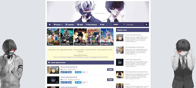 Tokyo Ghoul V2 Blogger Template Free Download