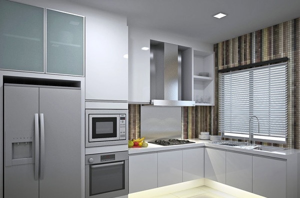 Ide Unik Desain Dapur Modern Berpola Garis Rancangan 