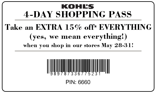 printable coupons for kohls. a 15% off coupon at Kohl#39;s