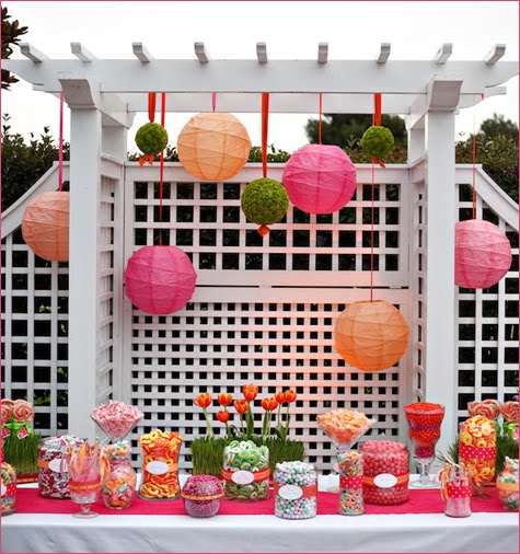 This particular candy station was designed by Joyful Weddings and Events