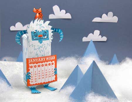 2011 Yeti Calendar Papercraft