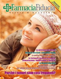 FarmaciaFiducia. Salute & benessere 50 - Settembre & Ottobre 2013 | TRUE PDF | Mensile | Medicina | Farmacia | Salute
La nascita di FarmaciaFiducia risale al dicembre 1981 su sollecitazione di un gruppo di medici e farmacisti che trovavano logico ed opportuno comunicare al pubblico i rudimenti della cultura medica di base.
E’ stata quindi una motivazione di «solidarietà sociale» a far nascere l’iniziativa sulla carta stampata.
E’ fuori dubbio che l’intuizione di allora si é rivelata esatta e confermata negli anni.
Il canale di distribuzione prescelto é stato quello al momento più logico e naturale: la Farmacia.
I testi sono scritti da medici o da farmacisti a seconda delle rispettive competenze utilizzando un linguaggio rigorosamente scientifico anche se adatto alle esigenze di un lettore «non addetto ai lavori».